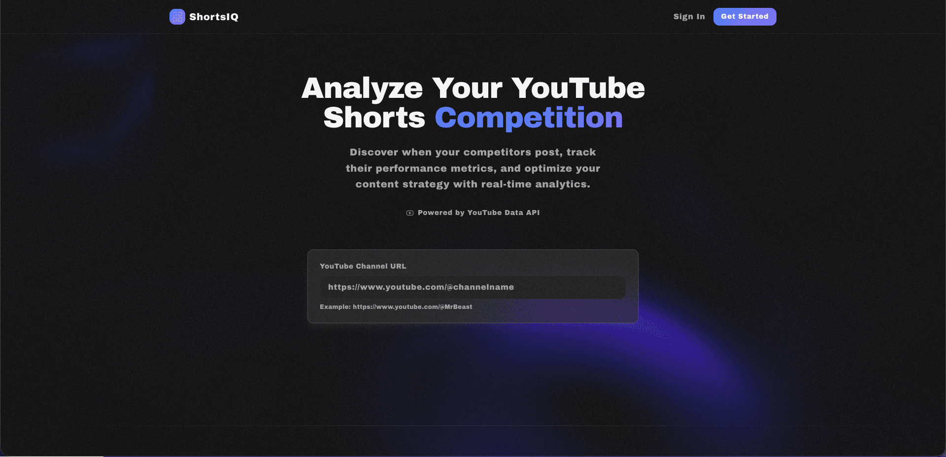 ShortsIQ – Competitor Insights screenshot