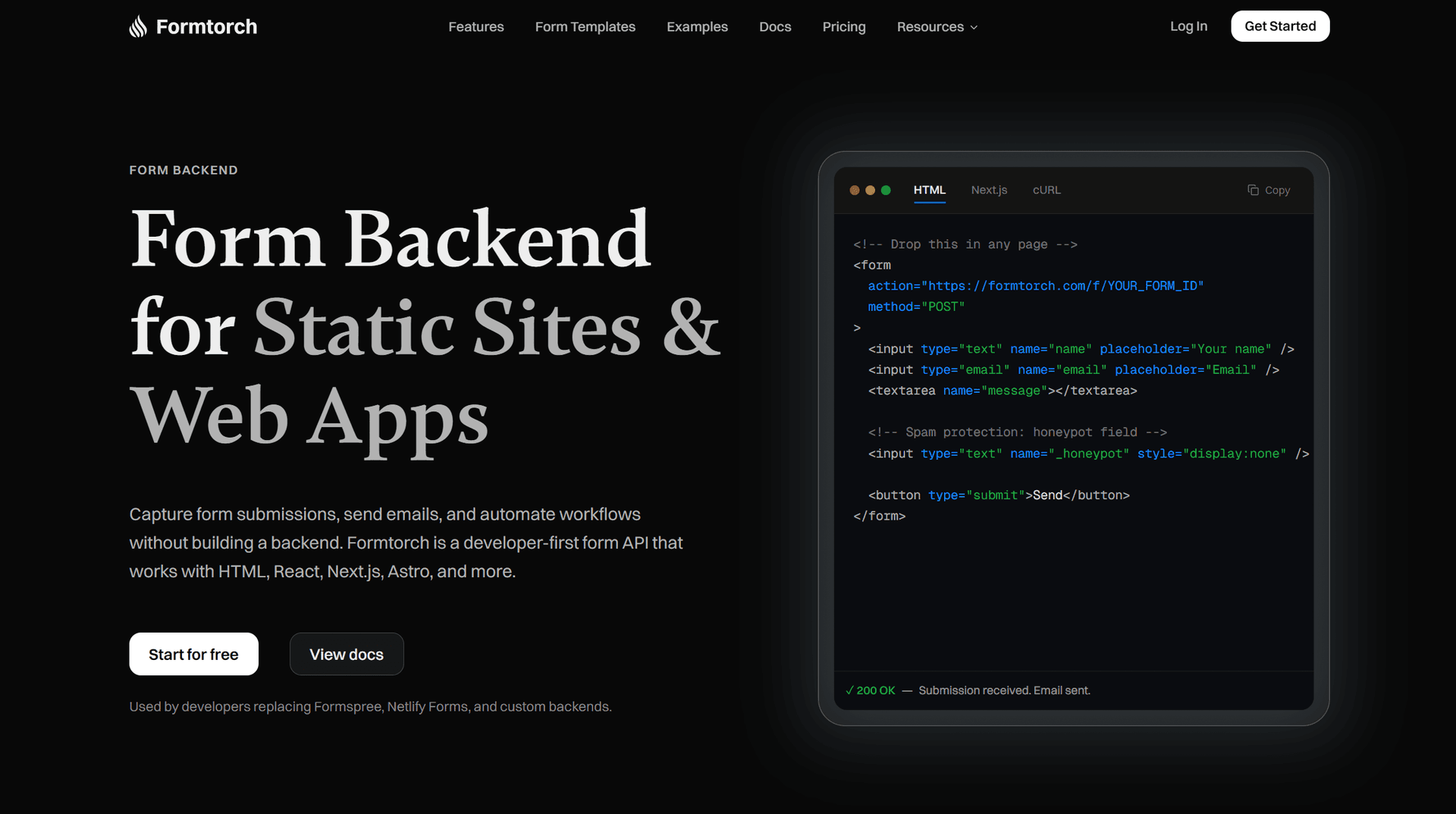 Formtorch screenshot