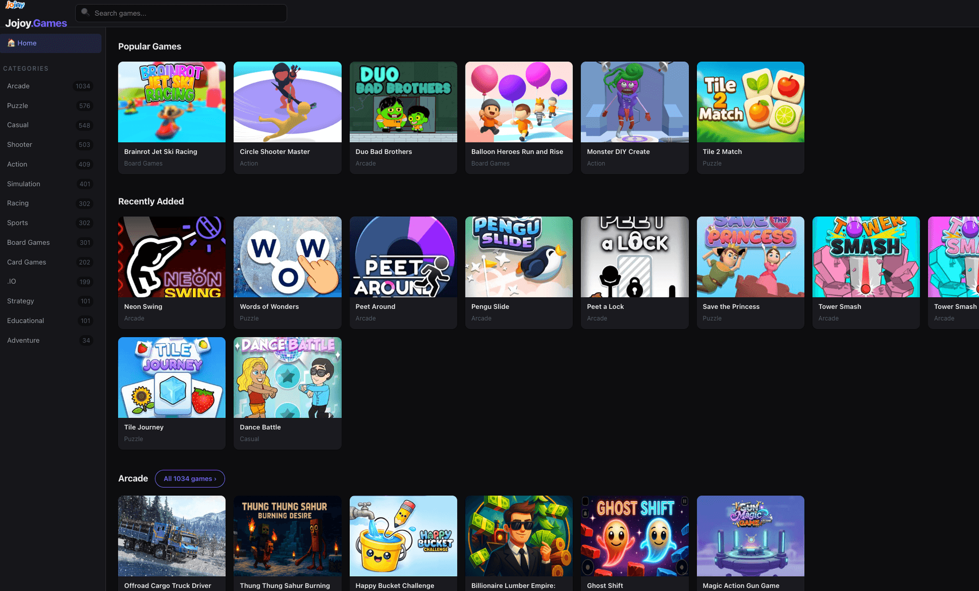 Jojoy Games screenshot