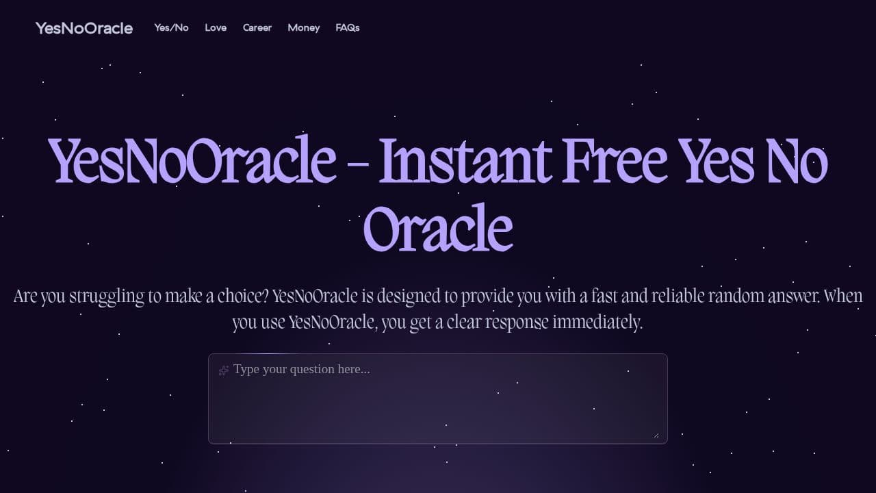 Yes No Oracle screenshot