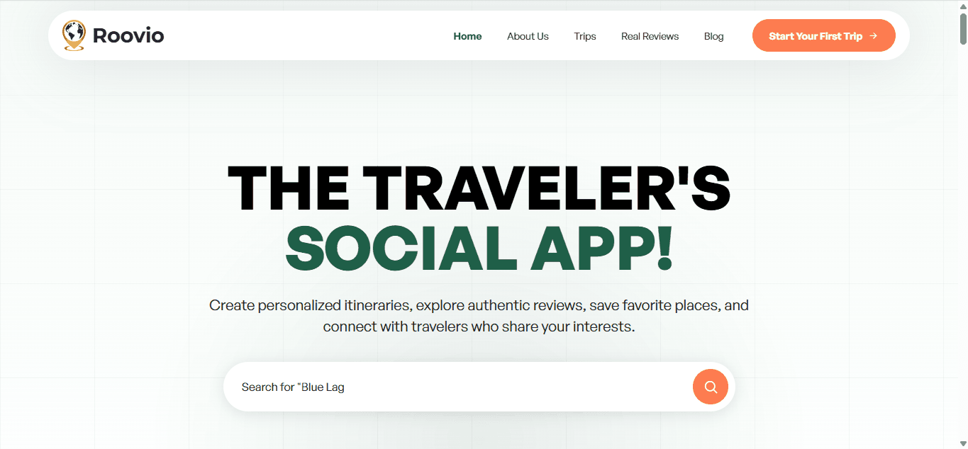 Roovio Travel App screenshot